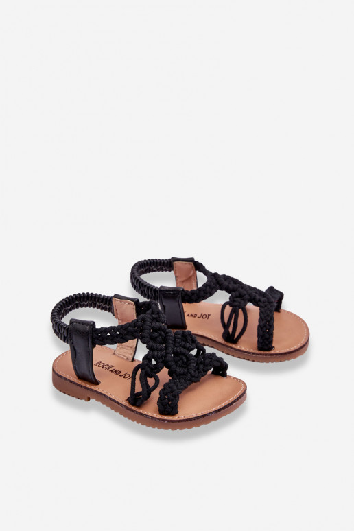 Sandales tressées pour enfants de couleur noire Tracy