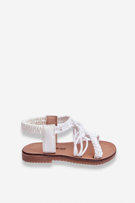 Gevlochten kindersandalen in de witte kleur Tracy
