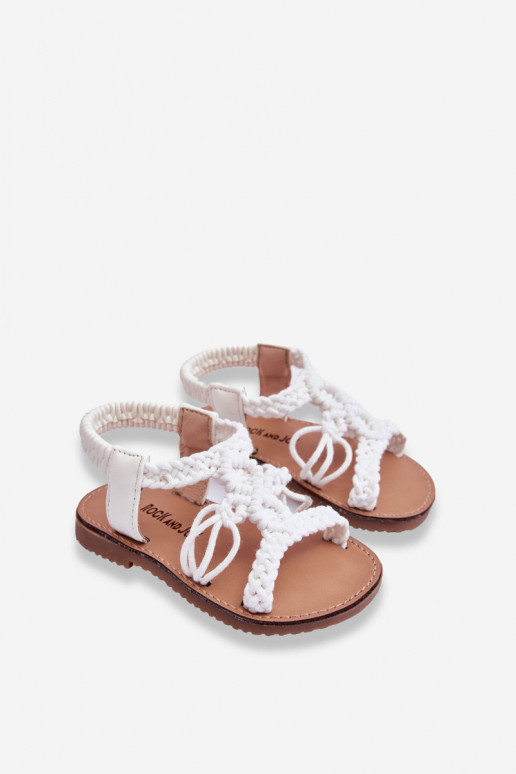 Gevlochten kindersandalen in de witte kleur Tracy