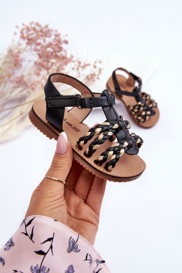 Kindersandalen met bandjes in de kleur zwart Sammy