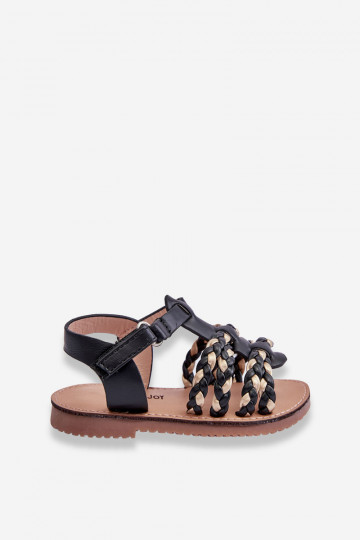 Sandales pour enfants à lanières de couleur noire Sammy 2