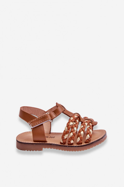 Kindersandalen met bandjes bruin kleur Sammy