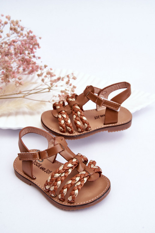 Kindersandalen met bandjes bruin kleur Sammy