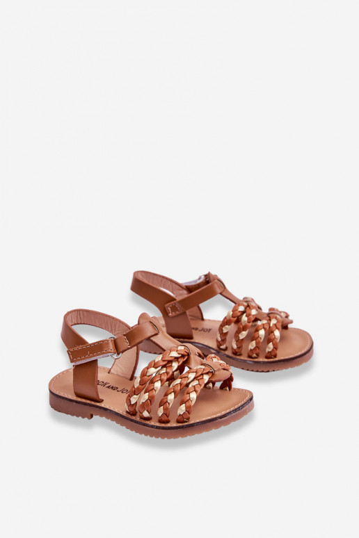 Kindersandalen met bandjes bruin kleur Sammy