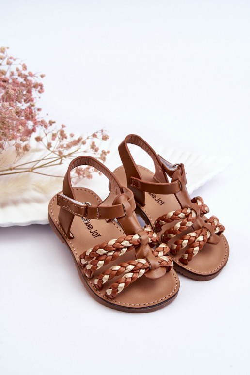 Kindersandalen mit Riemchen in brauner Farbe Sammy