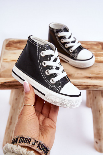 Hoge kindersneakers Zwart en wit Marney