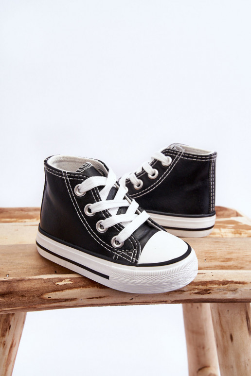 Baskets montantes enfant Marney noir et blanc