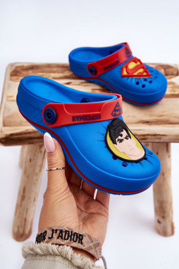 Chaussons enfant façon croco Superman Grendene Kids JJ385004 bleu