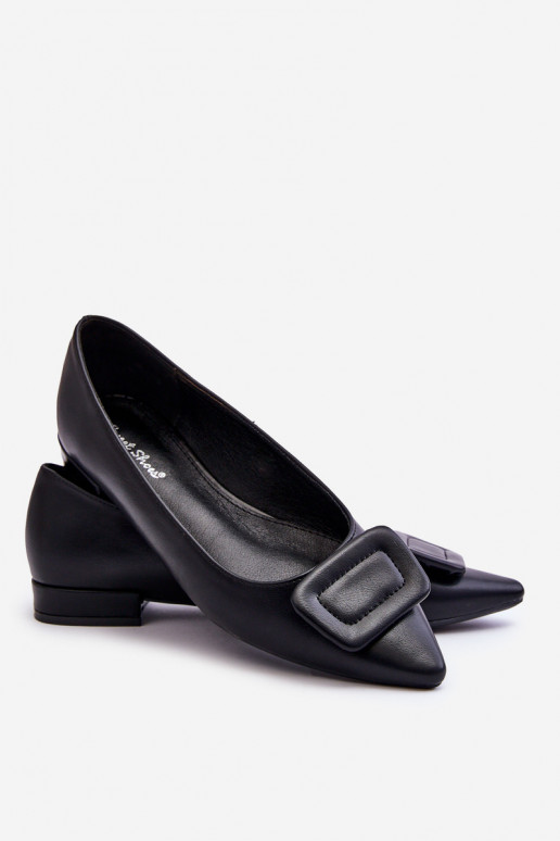 Ballerines modèle classique avec ornements de couleur noire Rivea