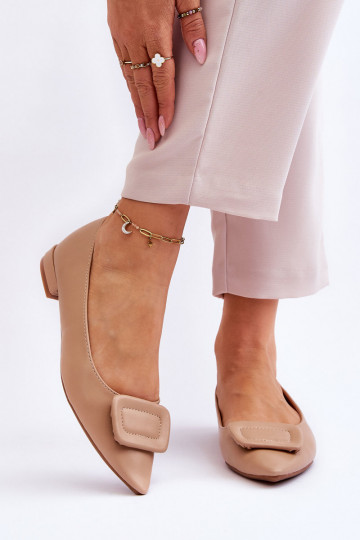 Klassiek model Ballerina's met ornamenten beige Rivea