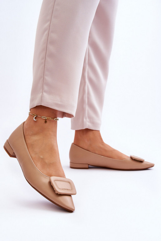 Klassiek model Ballerina's met ornamenten beige Rivea Klassiek model Ballerina's met ornamenten beige Rivea