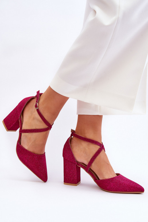 Chaussures à talons hauts brillantes en rose Galaxy