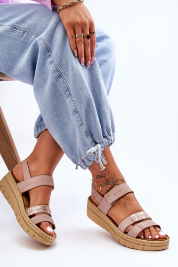 Sandales à attaches adhésives rose Fresh Look 2