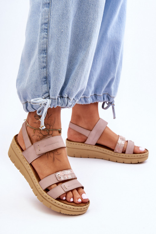 Sandalen mit Klebeverschlüssen rosa Fresh Look Sandalen mit Klebeverschlüssen rosa Fresh Look