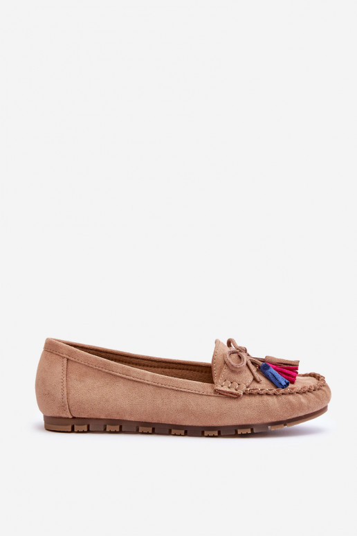 Suède mocassins met kwastjes in beige Dorine Suède mocassins met kwastjes in beige Dorine