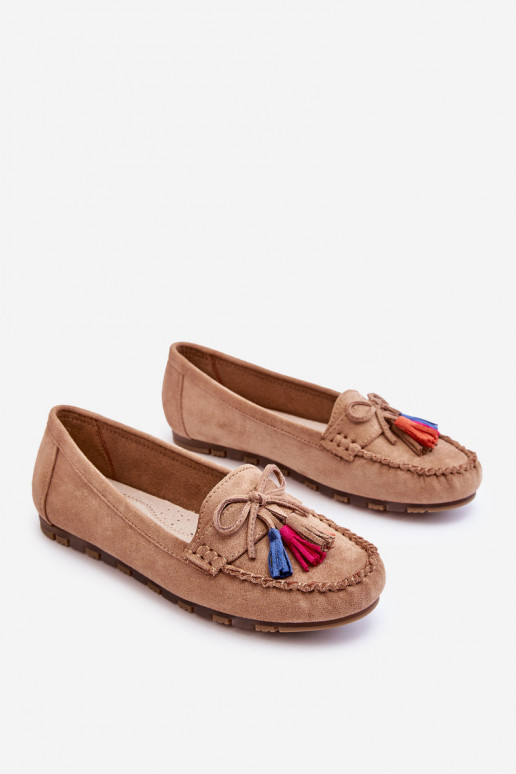 Suède mocassins met kwastjes in beige Dorine Suède mocassins met kwastjes in beige Dorine