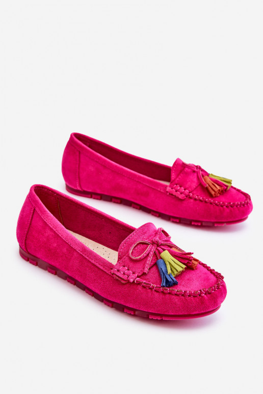 Suede mocassins met kwastjes in roze Dorine Suede mocassins met kwastjes in roze Dorine