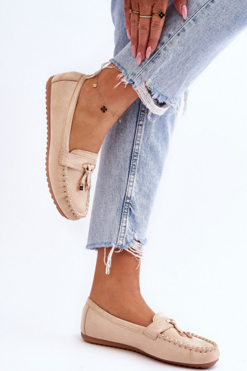 Klassieke suède mocassins beige Good Time 2