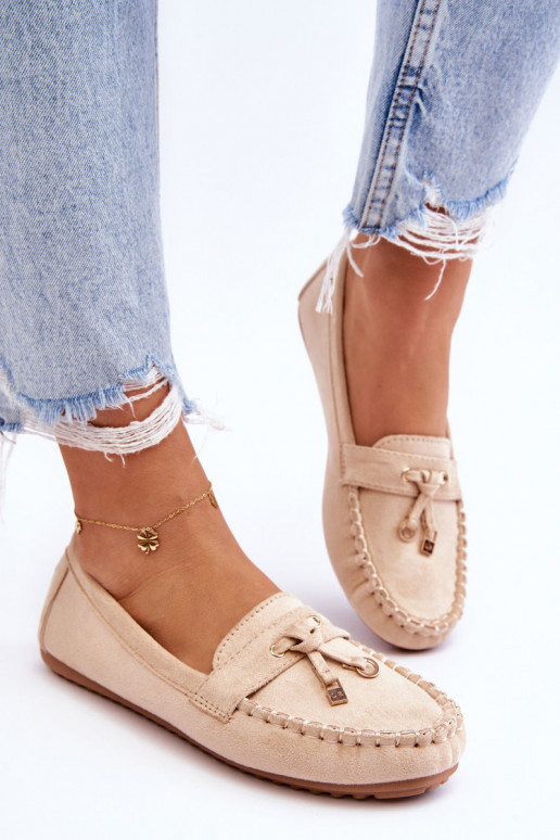 Klassieke suède mocassins beige Good Time Klassieke suède mocassins beige Good Time