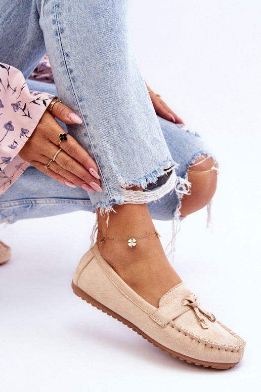 Klassieke suède mocassins beige Good Time Klassieke suède mocassins beige Good Time