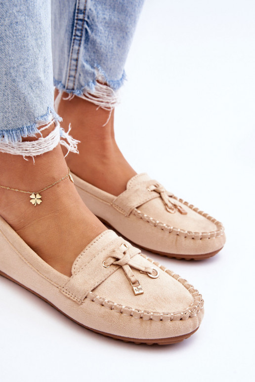 Klassieke suède mocassins beige Good Time Klassieke suède mocassins beige Good Time