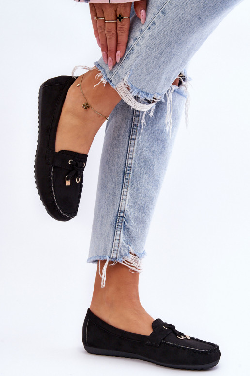 Mocassins classiques en daim noirs Good Time