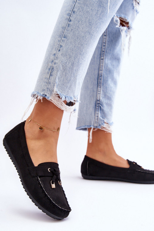 Mocassins classiques en daim noirs Good Time