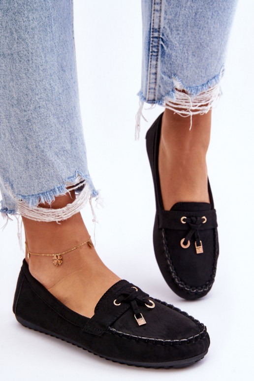 Mocassins classiques en daim noirs Good Time