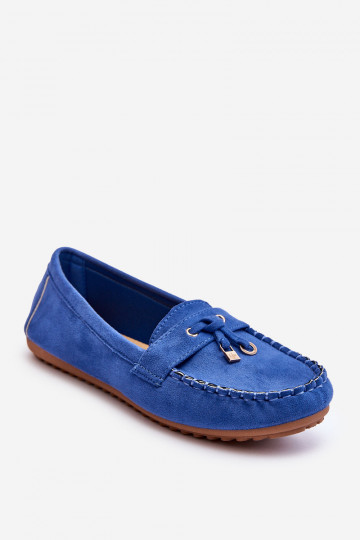 Klassieke suède mocassins in blauw Good Time