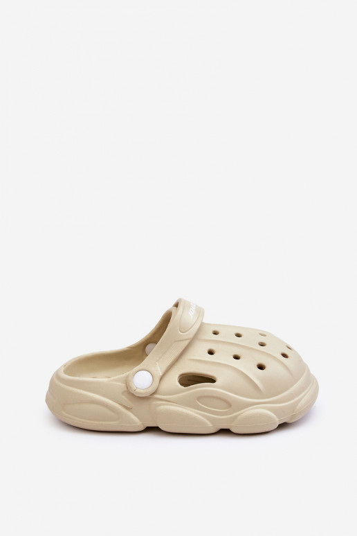 Tongs pour enfants comme Crocs beige Cloudy