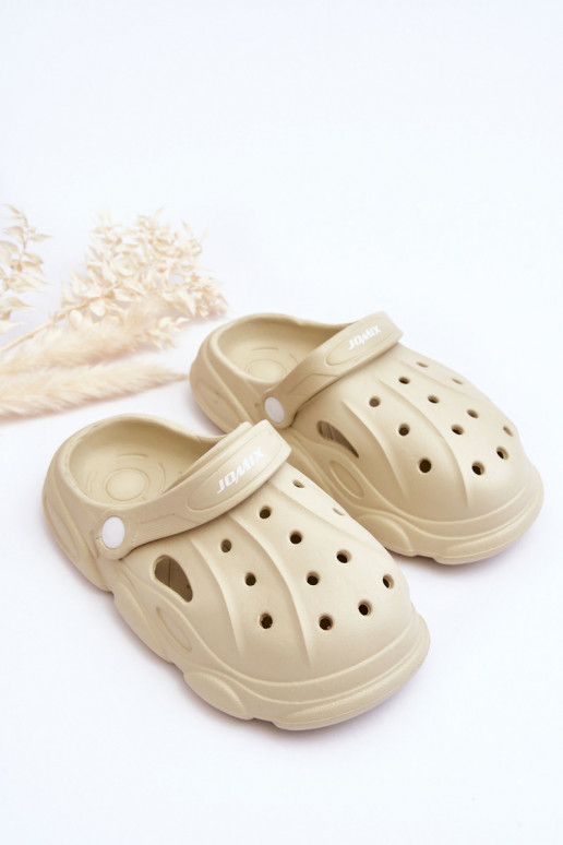 Tongs pour enfants comme Crocs beige Cloudy