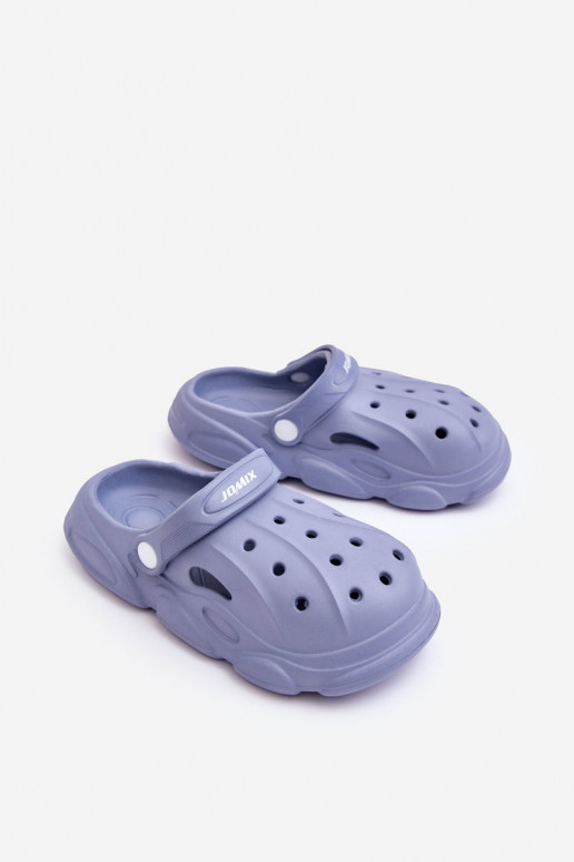 Kinderslippers type Crocs in blauw Cloudy