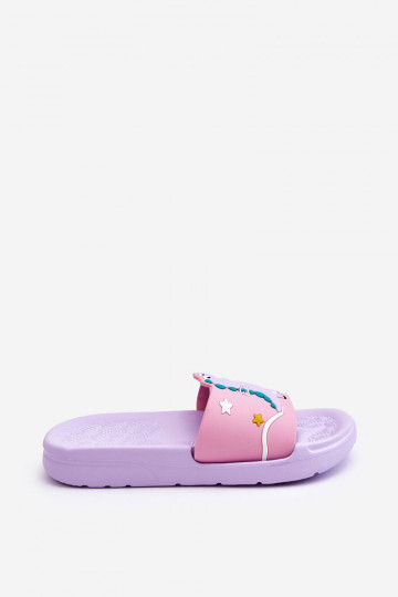 Kinderslofjes T-Rex Paarse kleur Bernis 2