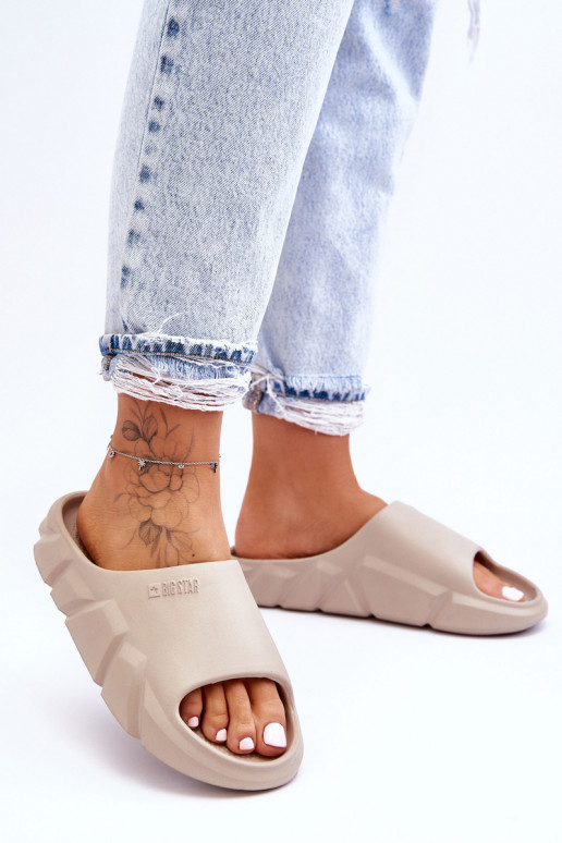 Licht Lichte pantoffels Big Star LL274593 beige Licht Lichte pantoffels Big Star LL274593 beige