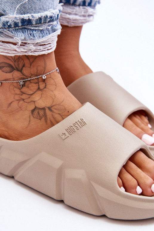 Licht Lichte pantoffels Big Star LL274593 beige Licht Lichte pantoffels Big Star LL274593 beige