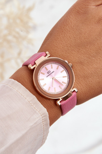 Montre femme en cuir Giorgio&Dario rose
