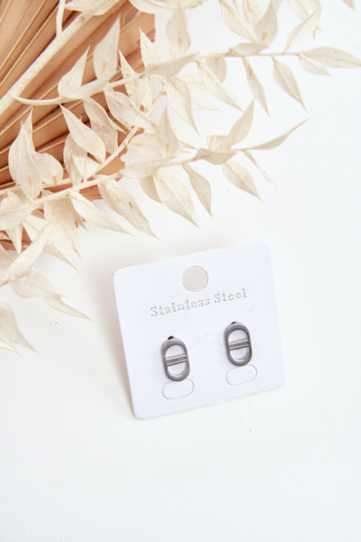 Ovale oorbellen in zilverkleur Ovale oorbellen in zilverkleur