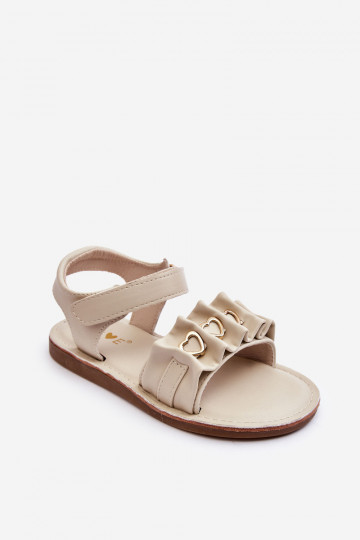 Kindersandalen met zelfklevende sluiting beige Havana