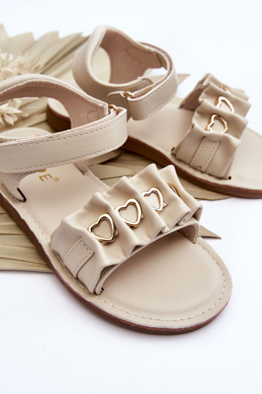 Sandales enfant à fermetures adhésives beige Havane