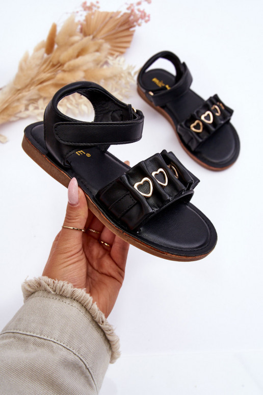 Sandales pour enfants à fermetures adhésives de couleur noire Havane Sandales pour enfants à fermetures adhésives de couleur noire Havane