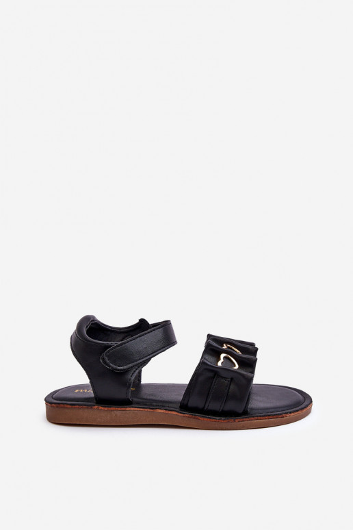 Sandales pour enfants à fermetures adhésives de couleur noire Havane