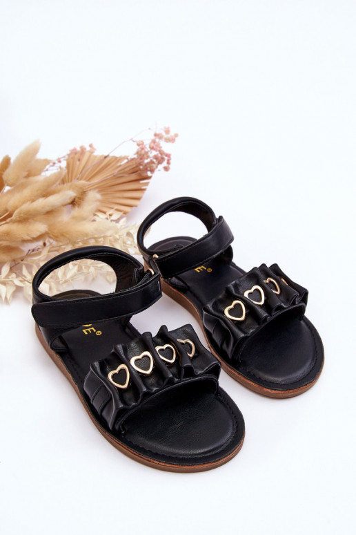 Kindersandalen mit Klebeverschlüssen in der Farbe Schwarz Havana