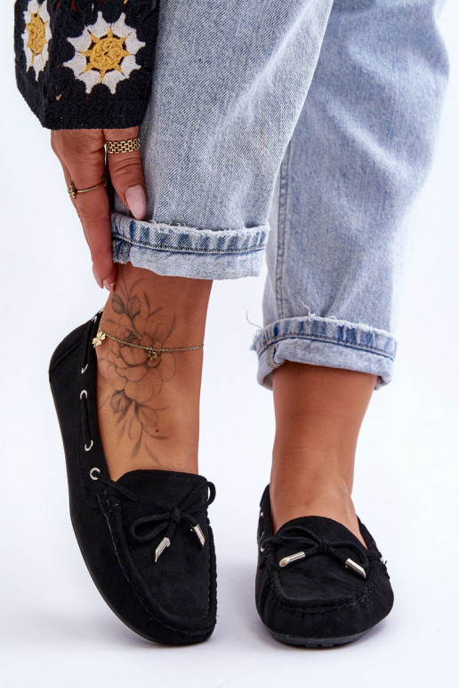 Elegante suède mocassins in zwart Si Passione