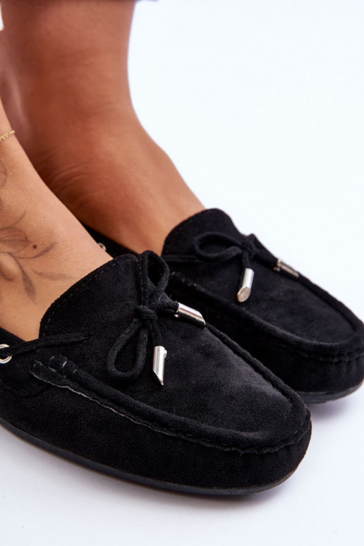 Mocassins élégants en daim noir Si Passione