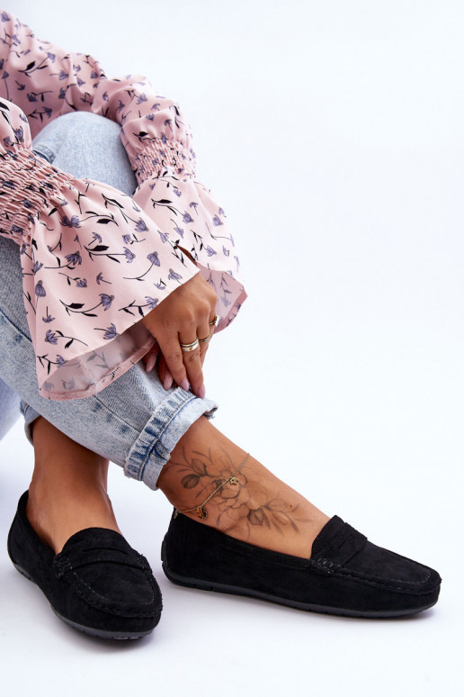 Mocassins élégants en daim de couleur noire Lenvie Mocassins élégants en daim de couleur noire Lenvie