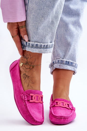 Suède mocassins roze Rabell