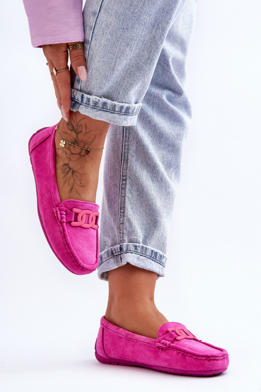 Suède mocassins roze Rabell