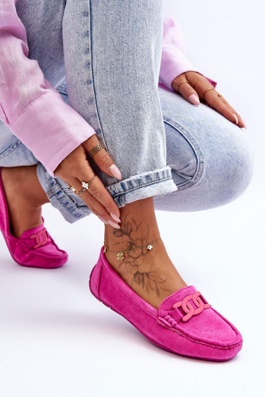 Suède mocassins roze Rabell