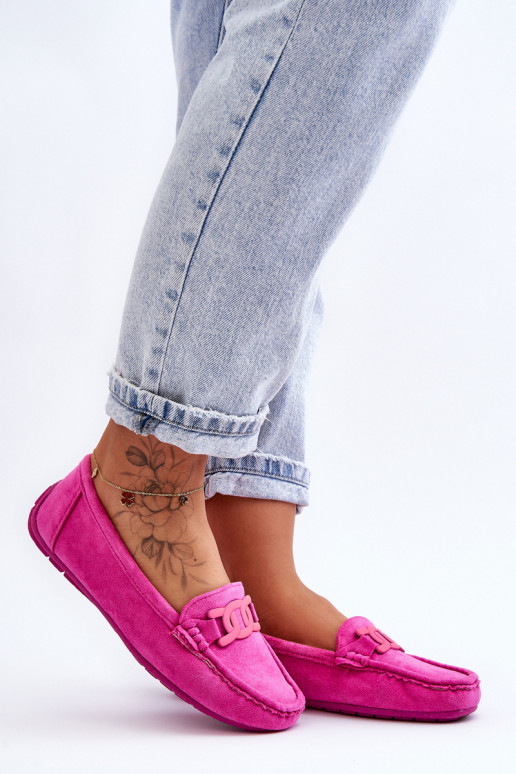 Suède mocassins roze Rabell