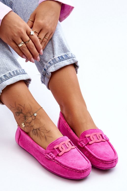 Mocassins suède rose Rabell Mocassins suède rose Rabell